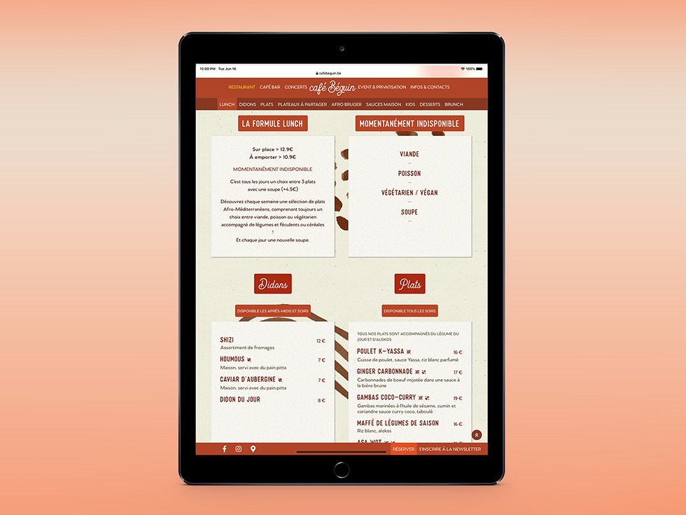 Café Béguin website